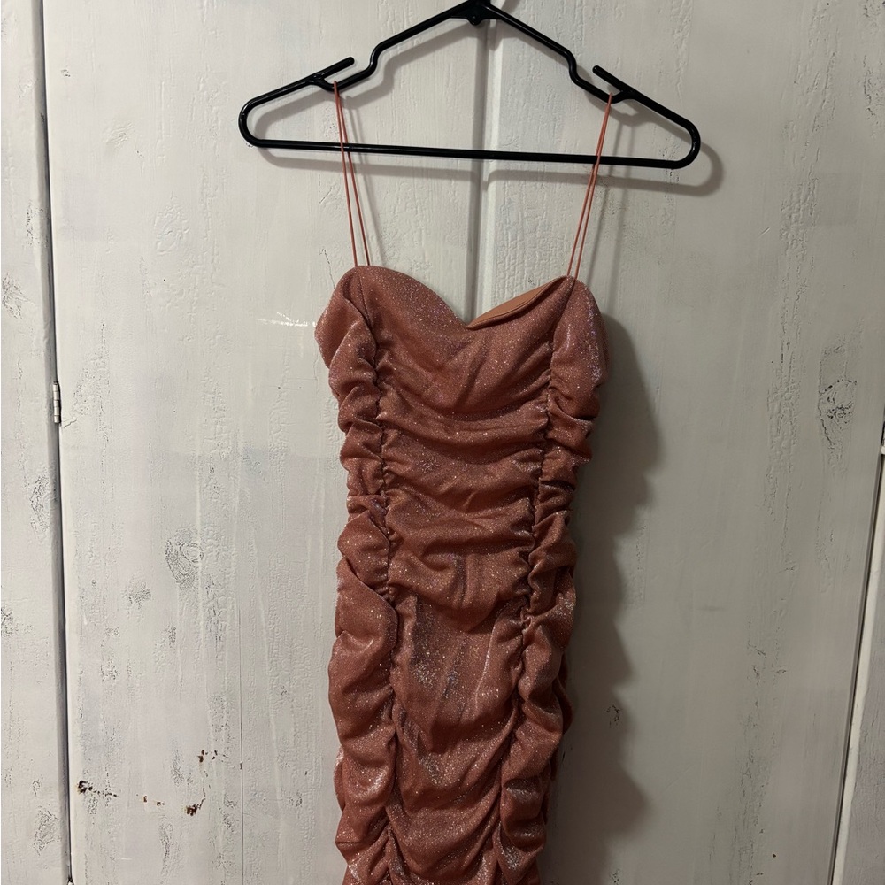 Elegant Ruched Pink Dress